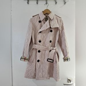 Burberry Light Pink Quilted Trench Jacket (U.S. Size 6)